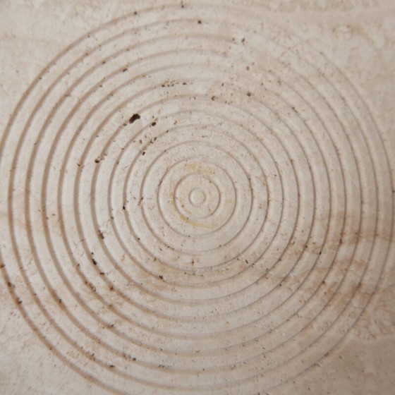 Image 1 of Paar Vintage-Schalen aus Travertin und Glas, Italien 1970