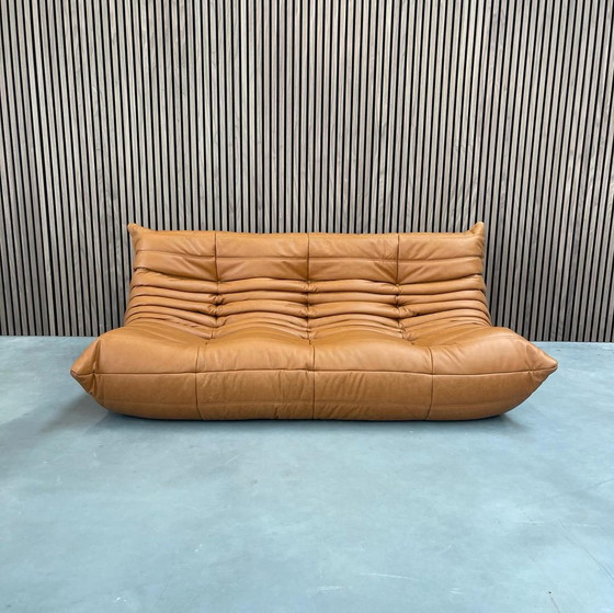 Image 1 of Ligne Roset Togo Cognac Leder 3 Zits