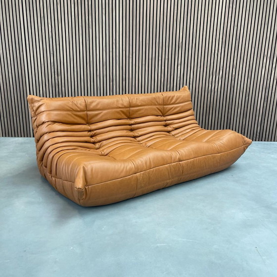 Image 1 of Ligne Roset Togo Cognac Leder 3 Zits