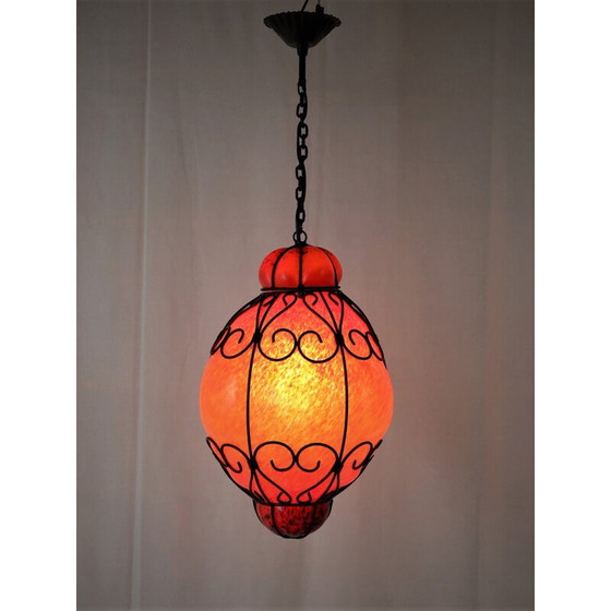 Image 1 of Venezianische Laterne aus geblasenem Muranoglas, 1970