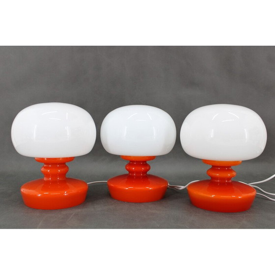 Image 1 of Satz von 3 Tischlampen aus Opalglas von Stepan Tabery, Tschechoslowakei 1970