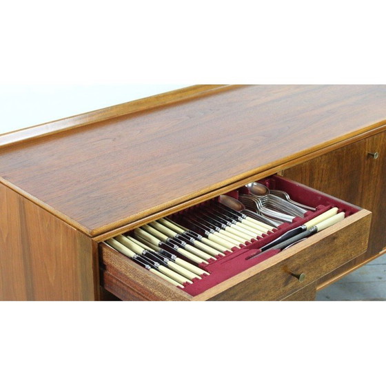 Image 1 of Mid Century Anrichte mit Front aus gemasertem indischem Lorbeer von Robert Heritage