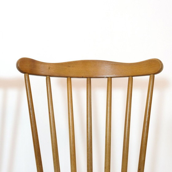 Image 1 of Paar Vintage-Stühle aus Buche und schwarzem Kunstleder "Menuet" von Baumann, 1960