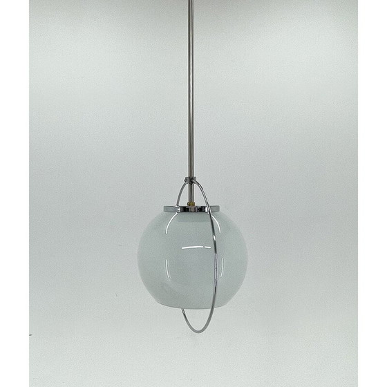 Image 1 of Vintage-Hängeleuchte aus Glas und Chrom