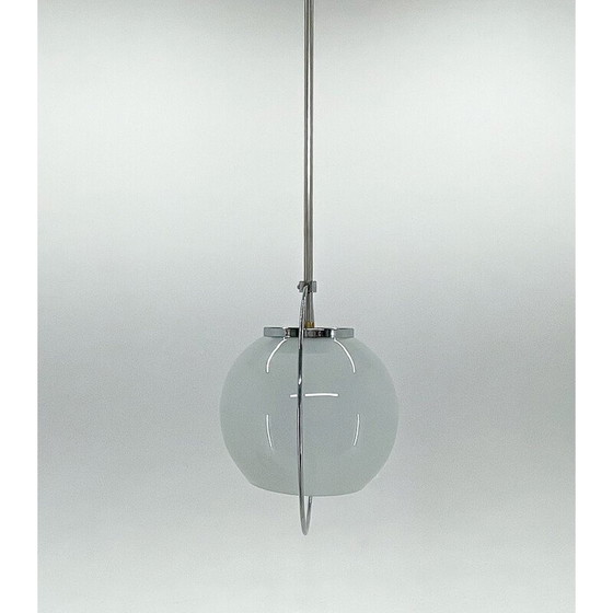 Image 1 of Vintage-Hängeleuchte aus Glas und Chrom