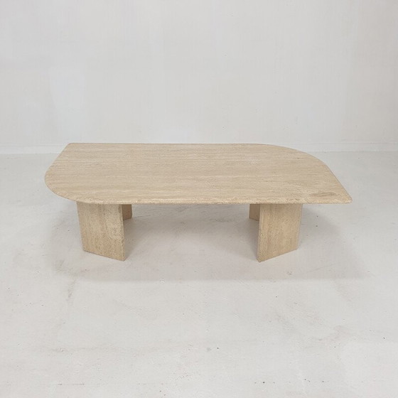 Image 1 of Italienischer Couchtisch aus Travertin, 1980er Jahre