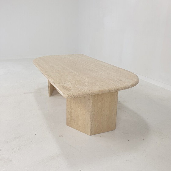 Image 1 of Italienischer Couchtisch aus Travertin, 1980er Jahre