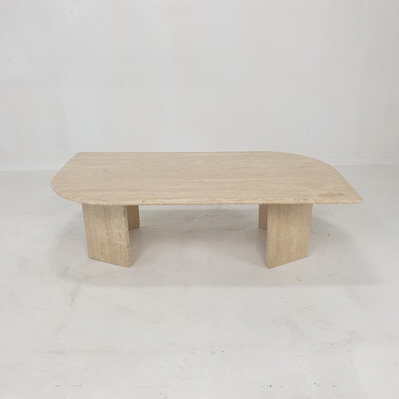 Image 1 of Italienischer Couchtisch aus Travertin, 1980er Jahre