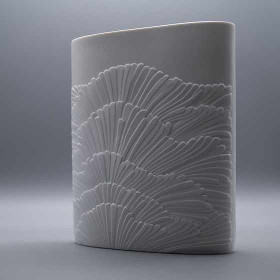 Image 1 of Seltene Rosenthal Rosamunde Nairac Bisque Porzellan Anemonen Vase OP Art H 23 cm