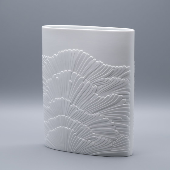 Image 1 of Seltene Rosenthal Rosamunde Nairac Bisque Porzellan Anemonen Vase OP Art H 23 cm