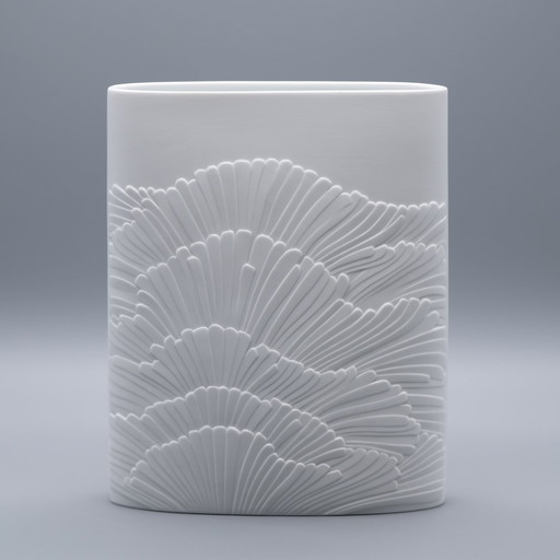 Seltene Rosenthal Rosamunde Nairac Bisque Porzellan Anemonen Vase OP Art H 23 cm