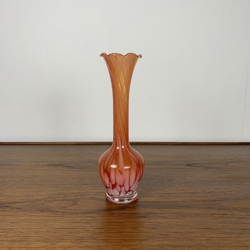 Soliflore aus mundgeblasenem Glas in Rot/Orange-Tönen