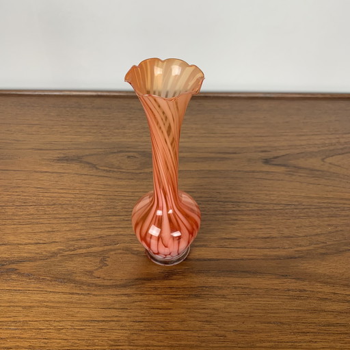 Soliflore aus mundgeblasenem Glas in Rot/Orange-Tönen