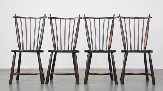 Image 1 of 4 X Vintage Holz Design Bars Stuhl