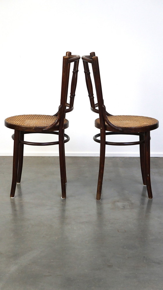 Image 1 of 4 X Thonet Bistrostuhl mit mattiertem Sitz