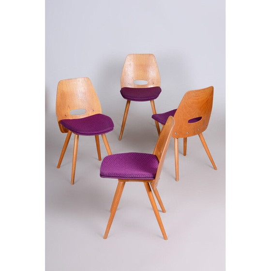 Image 1 of Satz von 4 Mid Century Esszimmerstühlen von František Jirák für Tatra Nábytok