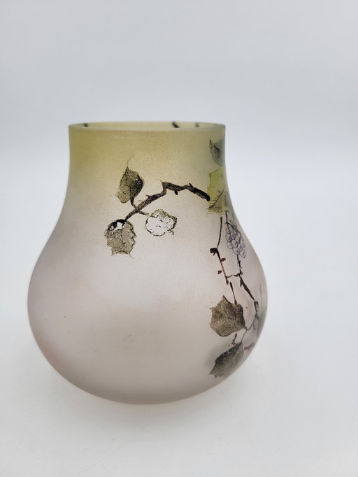 Vase Pate De Verre Brombeerdekor