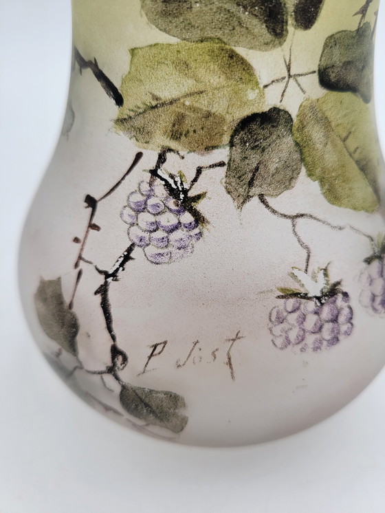 Image 1 of Vase Pate De Verre Brombeerdekor
