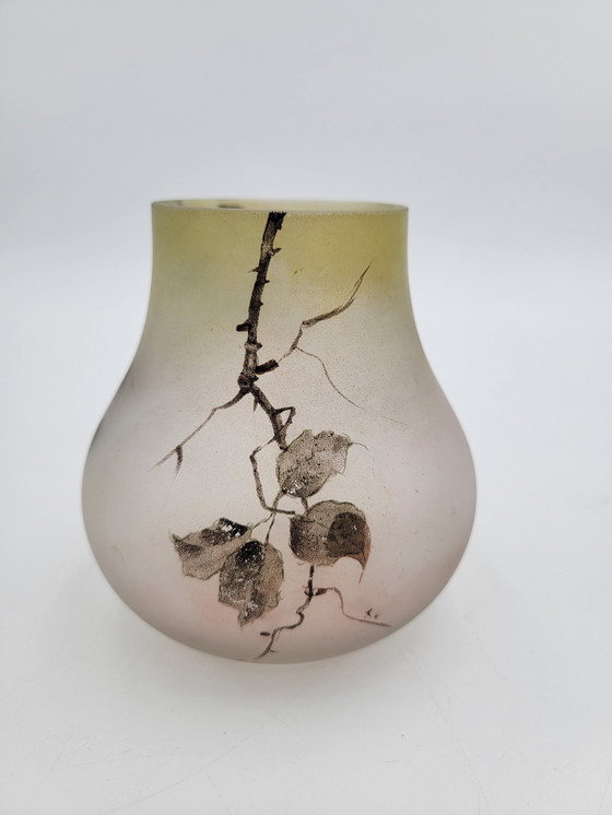 Image 1 of Vase Pate De Verre Brombeerdekor