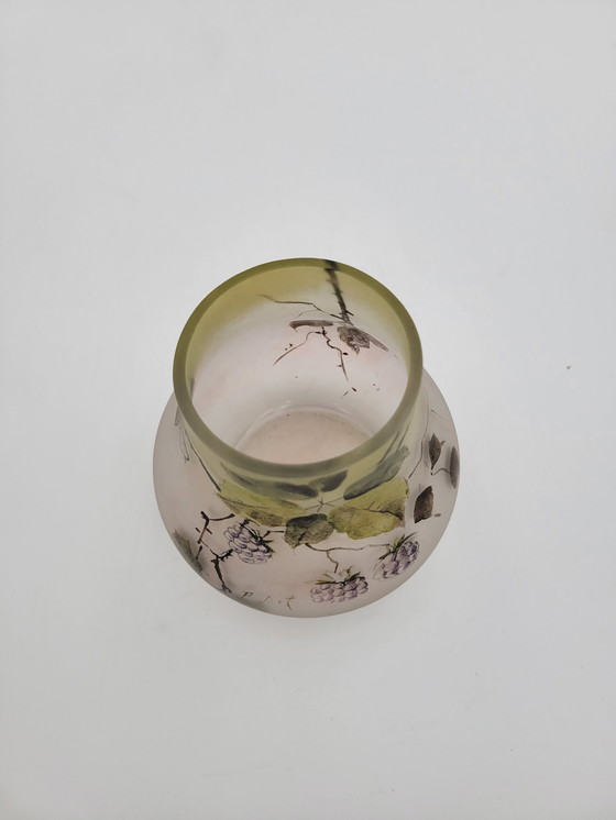 Image 1 of Vase Pate De Verre Brombeerdekor