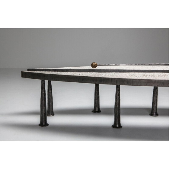 Image 1 of Couchtisch aus Stahl und Stein von Thomas Serruys Metal and Stone, 2019