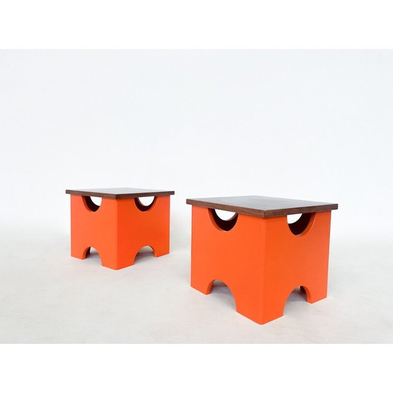 Image 1 of Ein Paar Dado-Hocker aus der Mitte des Jahrhunderts von Ettore Sottsass
