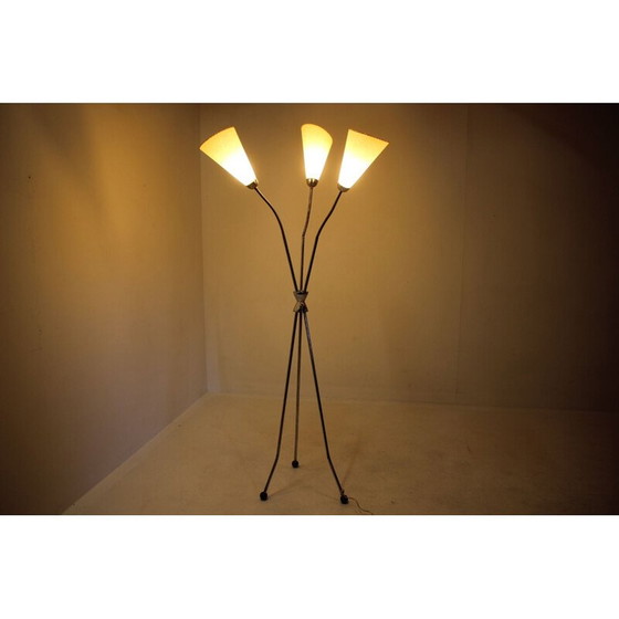 Image 1 of Verchromte Stehlampe mit Schirm, Tschechoslowakei 1960