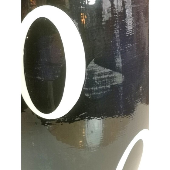 Image 1 of Zweifarbige Bodenvase in Schwarz und Weiß, 1960