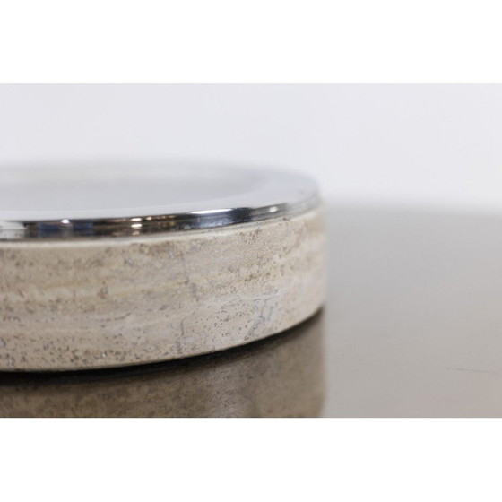 Image 1 of Vintage Couchtisch aus Travertin und Rauchglas, 1970