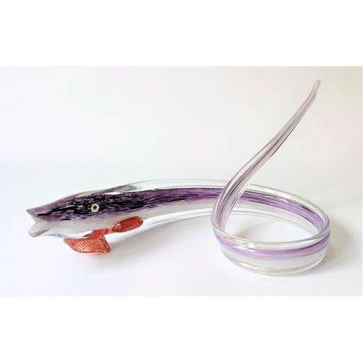 Vintage Glas Statuette von Fisch