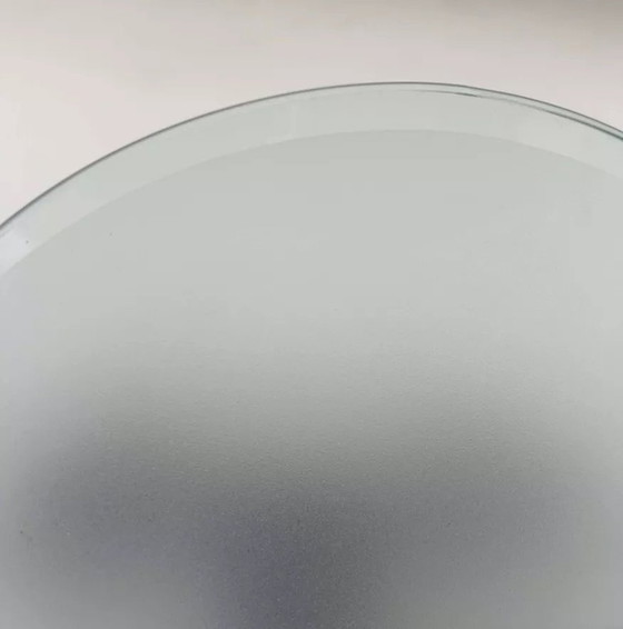 Image 1 of 2X Vintage Wandleuchte, Schwarzes Metall Und Sandgestrahltes Glas, Italien 1980