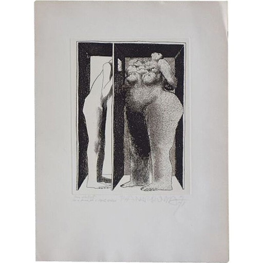 Vintage-Grafik incommunicacion y libido von Josep Pla-Narbona, Spanien 1971