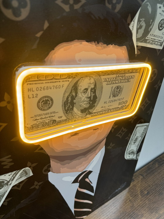 Image 1 of LedMansion Belfort Geld Regen Gelb PopArt Wandkunst Led Lampe