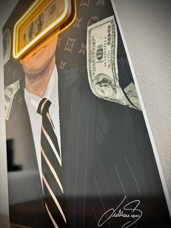 Image 1 of LedMansion Belfort Geld Regen Gelb PopArt Wandkunst Led Lampe