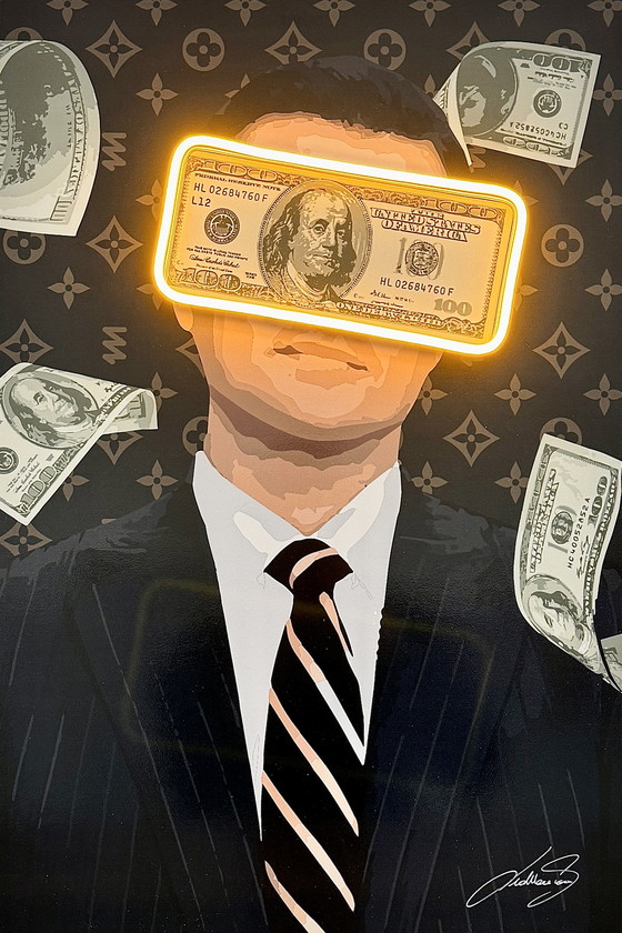 Image 1 of LedMansion Belfort Geld Regen Gelb PopArt Wandkunst Led Lampe