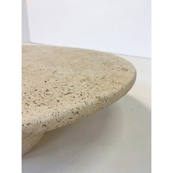 Image 1 of Runder Couchtisch aus Travertin, Italien