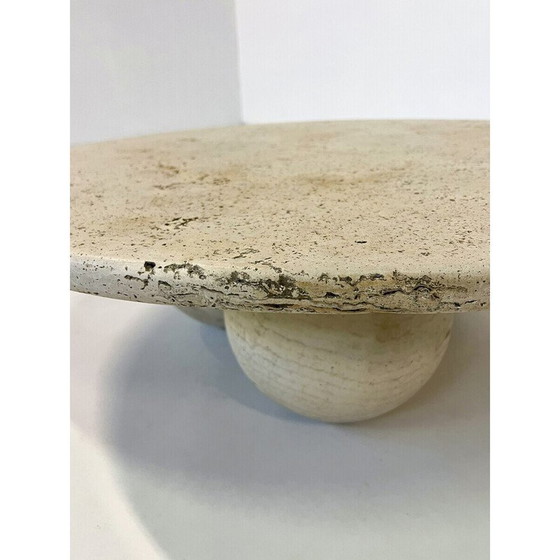 Image 1 of Runder Couchtisch aus Travertin, Italien