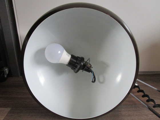 Image 1 of Mid Century-Schreibtischlampe in Chrom und Braun, 1960er Jahre