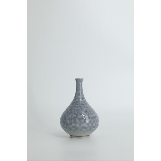 Image 1 of Azur Vase aus Steingut von Gunnar Borg für Höganäs Keramik, Schweden 1960