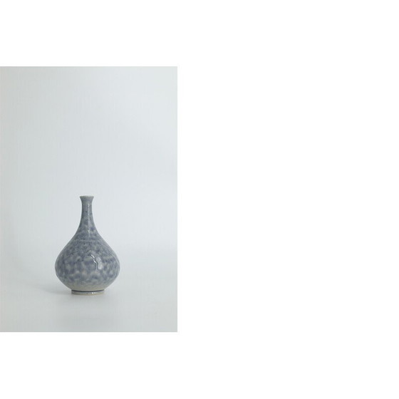 Image 1 of Azur Vase aus Steingut von Gunnar Borg für Höganäs Keramik, Schweden 1960