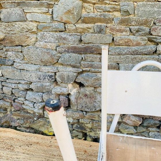 Image 1 of Paar Stühle aus weißem Metall und Holz