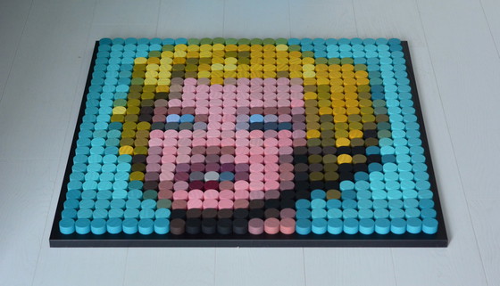 Image 1 of Marilyn Monroes hölzernes Kunstporträt