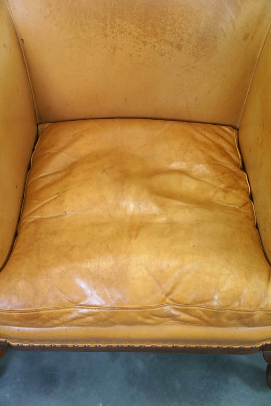 Image 1 of Set aus 2 Clubsesseln und einem Sofa, cognacfarbenes Leder und Rollen