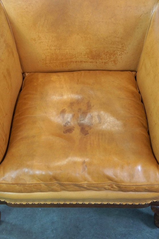 Image 1 of Set aus 2 Clubsesseln und einem Sofa, cognacfarbenes Leder und Rollen