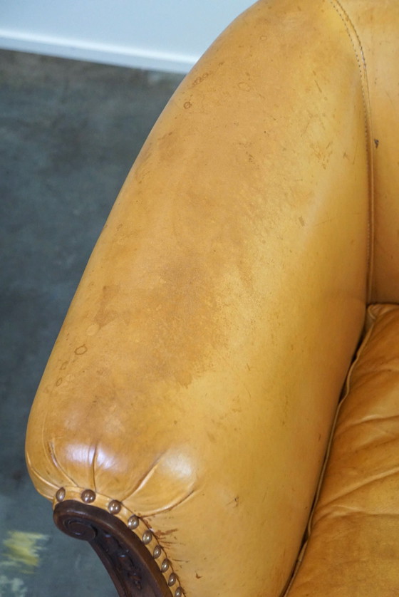 Image 1 of Set aus 2 Clubsesseln und einem Sofa, cognacfarbenes Leder und Rollen