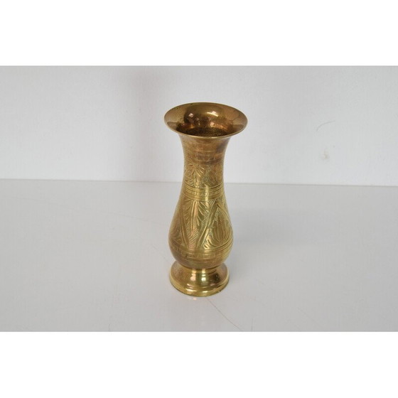 Image 1 of Vintage-Vase aus Messing, Indien 1960er Jahre