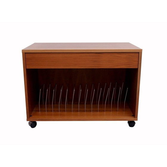 Image 1 of Vintage-Schallplattenständer in Nussbaum von Renz, Deutschland 1970