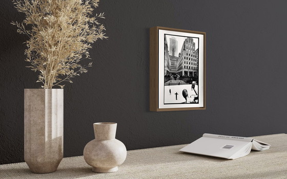 Image 1 of Michel Pinel 1949-2022 Wunderschönes Foto Von New York Im Winter Mit Schlittschuhläufern