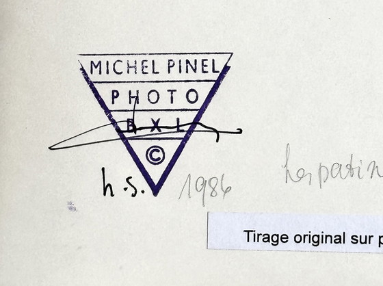 Image 1 of Michel Pinel 1949-2022 Wunderschönes Foto Von New York Im Winter Mit Schlittschuhläufern