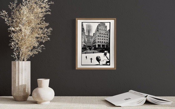 Image 1 of Michel Pinel 1949-2022 Wunderschönes Foto Von New York Im Winter Mit Schlittschuhläufern